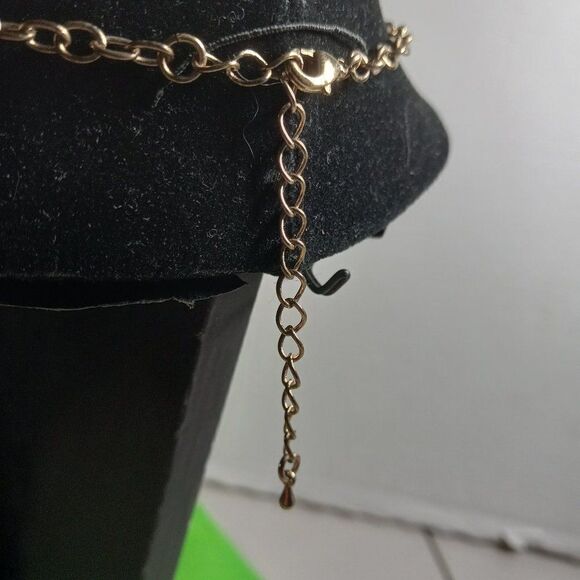 Statement Gold tone Three Strand with Large Pendant Necklace - Picture 3 of 8